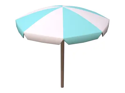 Beach Umbrella Low-poly 3D model