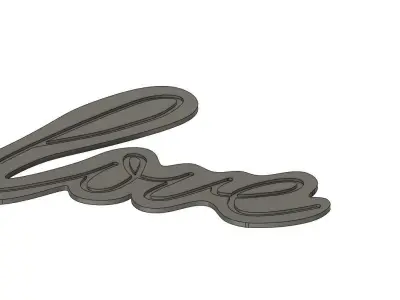 cnc outline for love led light Free 3D print model