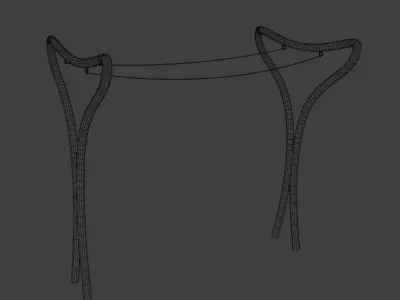Clothes Drying Rack Low Poly 3D Model 3D model