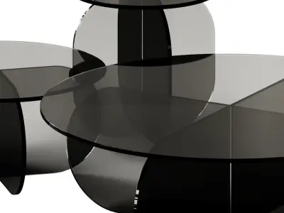 Nor Clear Glass Coffee Tables by Sebastian Scherer 3D model