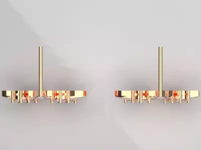3D Metal Marquise Flower Round Gemstone Stud Earrings je0059 3D print model