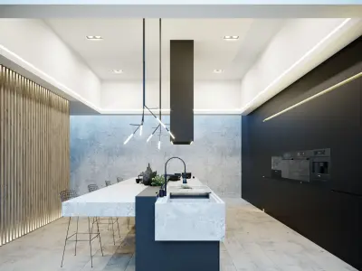  Corona C4D Scene files - 4 x Kitchen Scenes 3D Model Pack