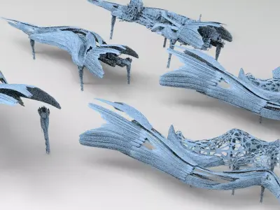 Hybrid base design Exterior Ship 5 models 3D model
