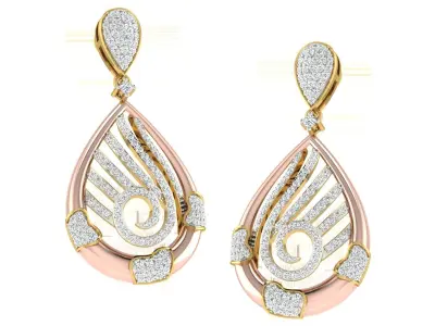 Women Pendant Earring Sets 3dm STL OBJ FBX Renders Details 3D print model 10