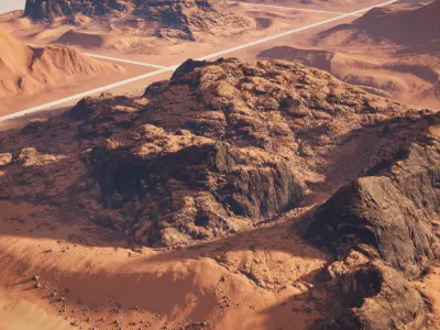 Wadi Rum dunes pack of 6 V1 Low-poly 3D model