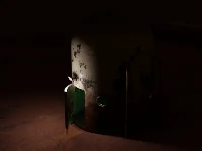 Mars module and landscape Low-poly 3D model