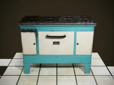 Old oven Low-poly 3D model