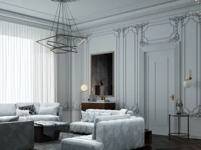 CLASSIC MIX MODREN LIVING ROOM 3D model