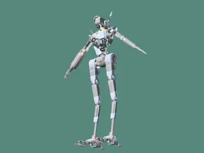 Robot Explore Low-poly 3D model