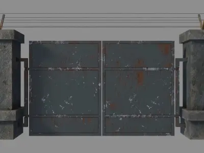 RoadBlock Gates Low-poly 3D model