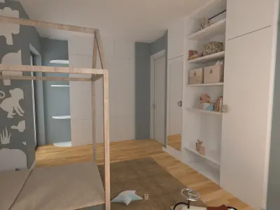 Children room 3D model Low-poly 3D model
