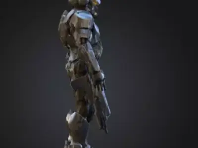 Futuristic Sci Fi Combat Exosuit High Detail 3D Character Model 3D model