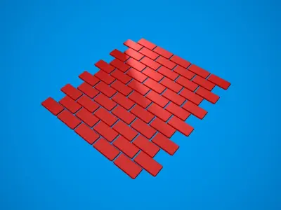 Seamless Stylized Brick - Seamless Mesh  Low-poly 3D model