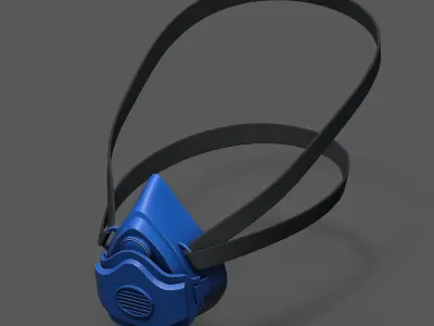 Gas mask helmet safety plastic mask protection  Low-poly 3D model