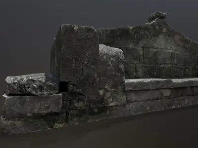 Old Monument Bench Low-poly 3D model