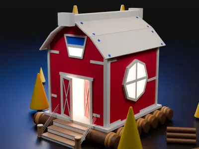 3d barn model Free low-poly 3D model