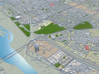 Noida City Uttar Pradesh India Low-poly 3D model