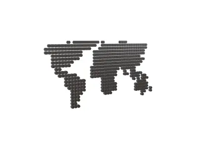 Earth Map Hexagon Style v1 001 Low-poly 3D model