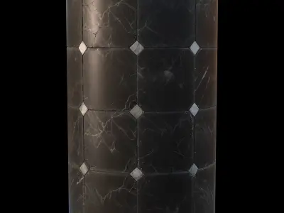 Black and white marble tiles Texture