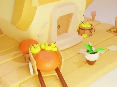 Cartoony  fantasy  farm cottage 3d model 3D model