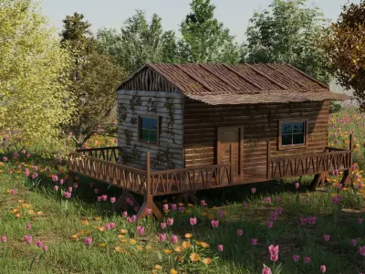 3d realistic house scene model Free 3D model