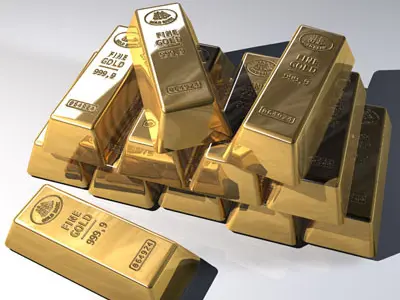 Goldbars gold bars stacked 3D model