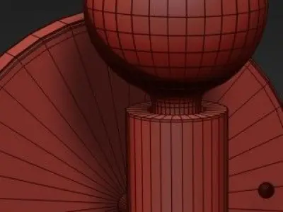 Crystorama circular wall lamp with light bulb in middle 3D model