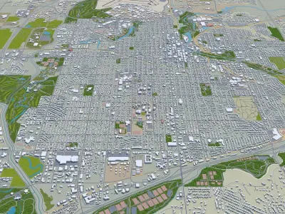 Sioux Falls South Dakota USA 40km Low-poly 3D model