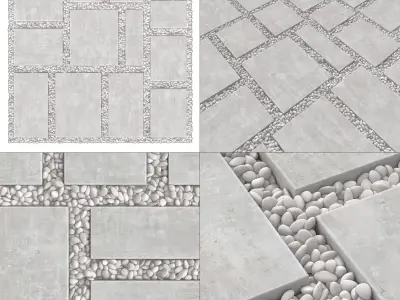 Paving tile pebble low oval n6 3D model