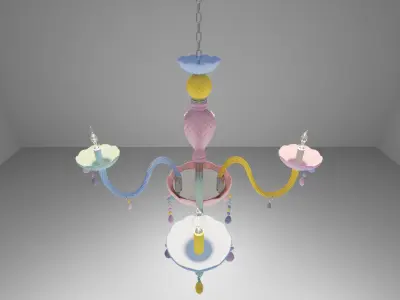Colorful Crystal Chandelier 3D model