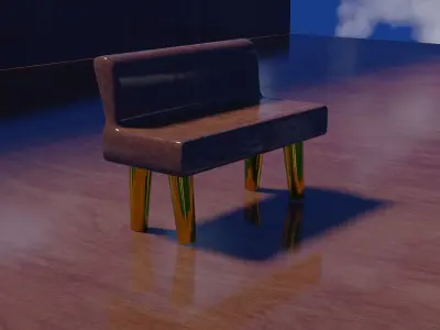 Wooden sofa  Free low-poly 3D model