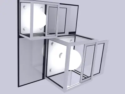 Lamps And Boxes Golden Section 3D Model Pack