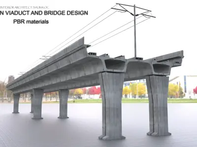 RAILWAY    CONCRETE  BRIDGE 3DMODEL  Low-poly 3D model