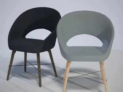 Chair Low-poly 3D model 4