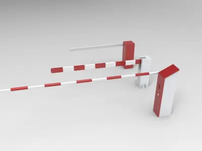 Parking Gate Low-poly 3D model