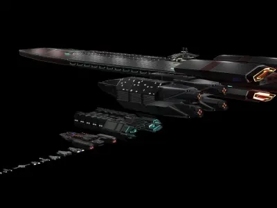 Spaceships futuristic spaceship 3D model