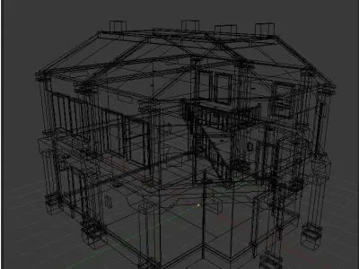 CENTRAL HOUSE 1 Low-poly 3D model
