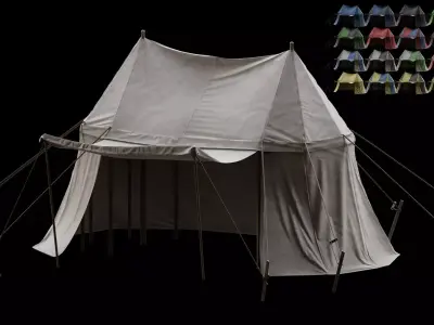Medieval Tent 04 Low-poly 3D model