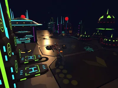 SCI FI FUTURISTIC CITY Package Low-Poly Low-poly 3D model