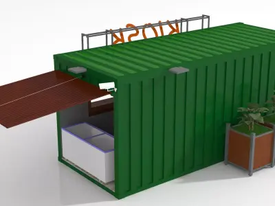 Container Retail Kiosk 3D model