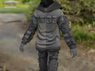 Cyberpunk Character - Cyber fashion Low-poly 3D model