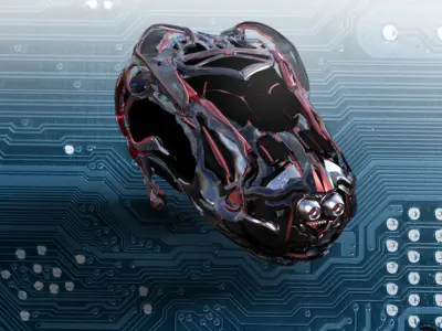 Spaceship space helmet in middle of galaxy Low-poly 3D model