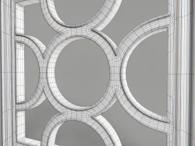 Highpoly Square Gothic Window Type1 3D model