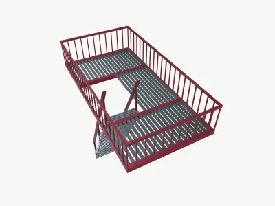 Evacuation Stairs Low-poly 3D model