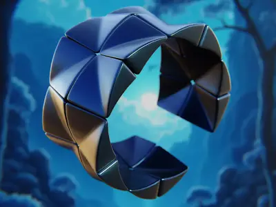 TriFold Quantum Ring - Futuristic Customizable Sci-Fi Jewelry 69 3D print model