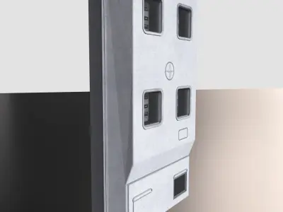 Wall-Mounted Electrical Box  Realistic Utility Box 3D Model 3D model