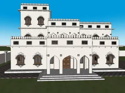 Sidhu Moose Wala Haveli with vehicles collection 3D model