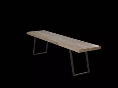 Bench wooden 05 Low-poly 3D model
