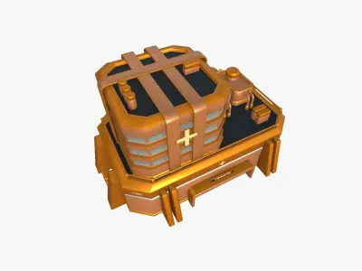 SciFi Hospital A04 Orange - Sci Fi Exterior Design Low-poly 3D model