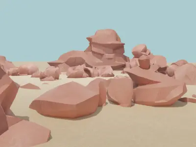 Rock Pack - low poly  Low-poly 3D model